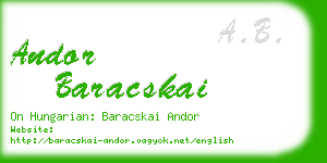 andor baracskai business card